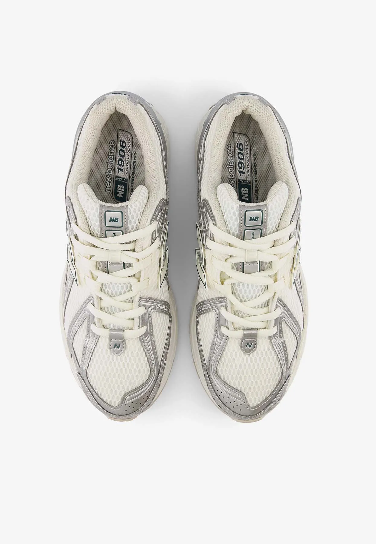 1906R Low-Top Sneakers in Silver Metallic/Sea Salt