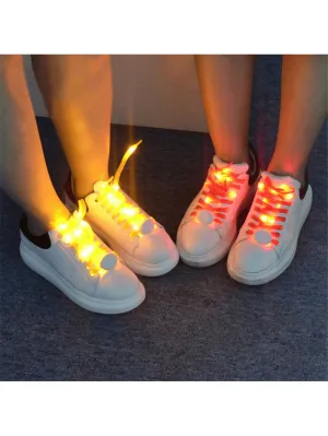 1pair Led Shoe Laces for Sneakers Luminous Flashing Shoelaces Glowing Shoe Laces Flat Shoe Strings Light Up Shoelace