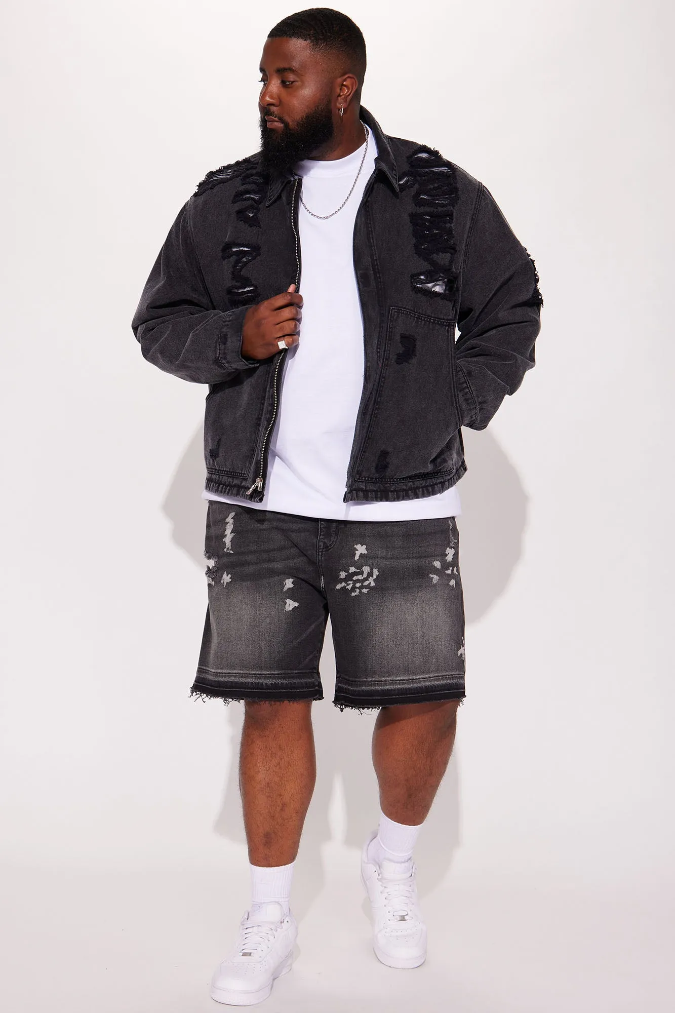Alley Way Relaxed Denim Shorts - Black Wash