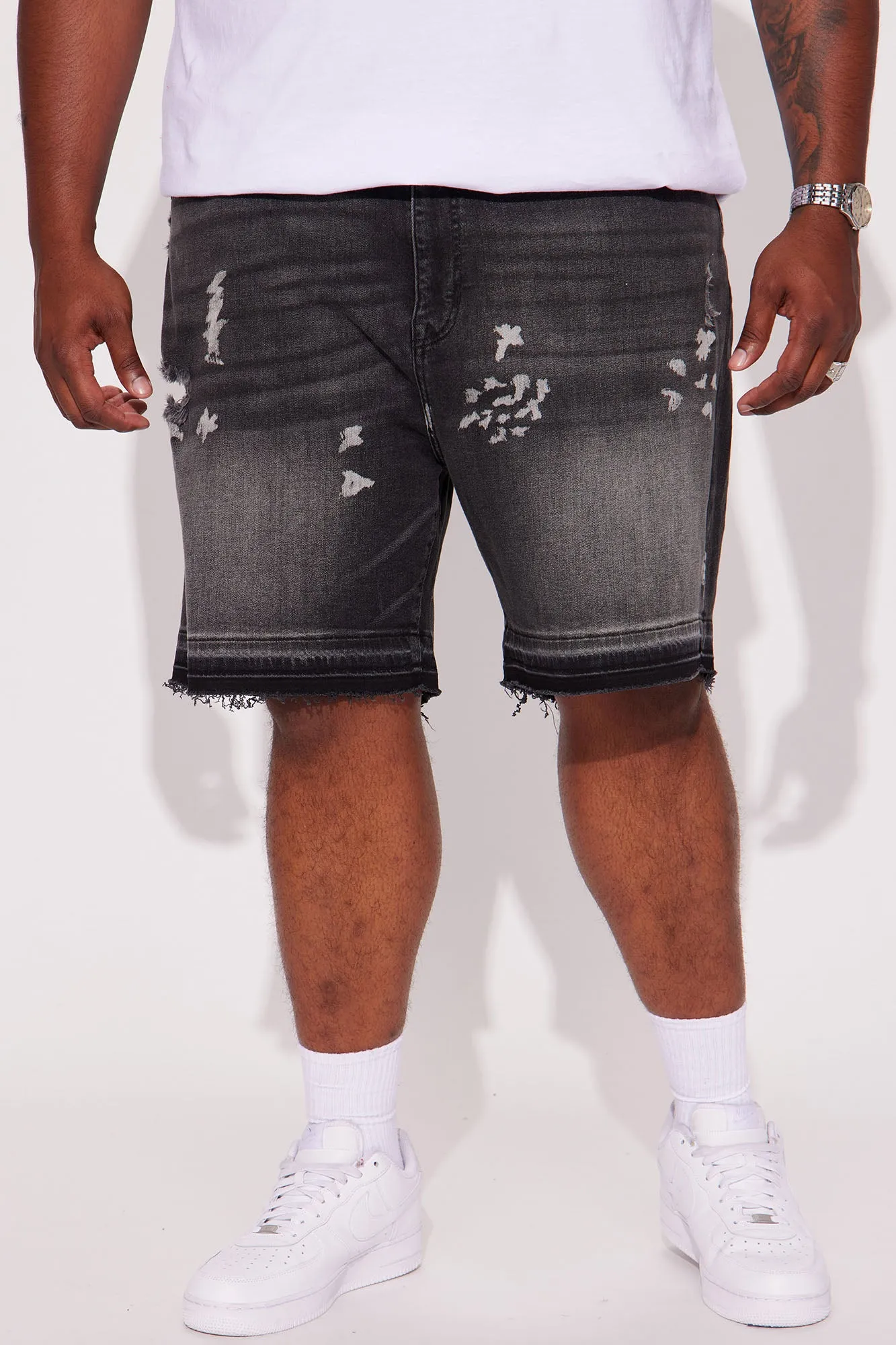 Alley Way Relaxed Denim Shorts - Black Wash
