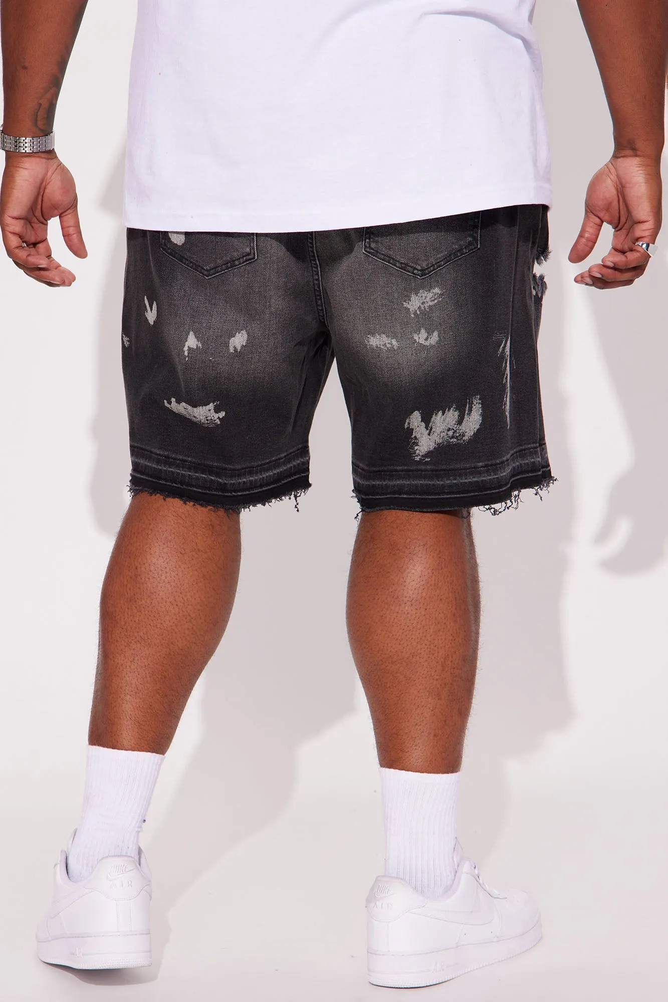 Alley Way Relaxed Denim Shorts - Black Wash