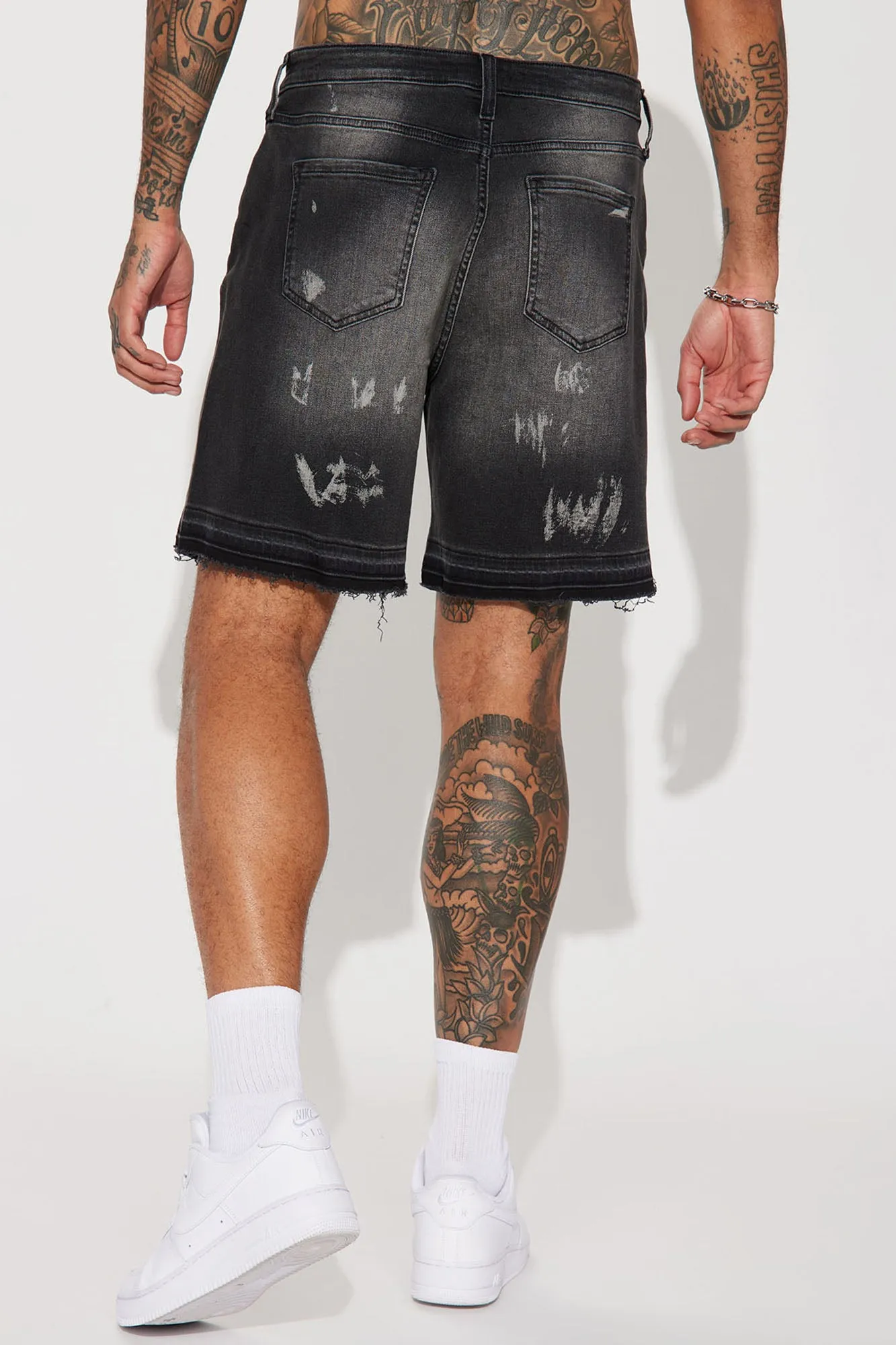 Alley Way Relaxed Denim Shorts - Black Wash