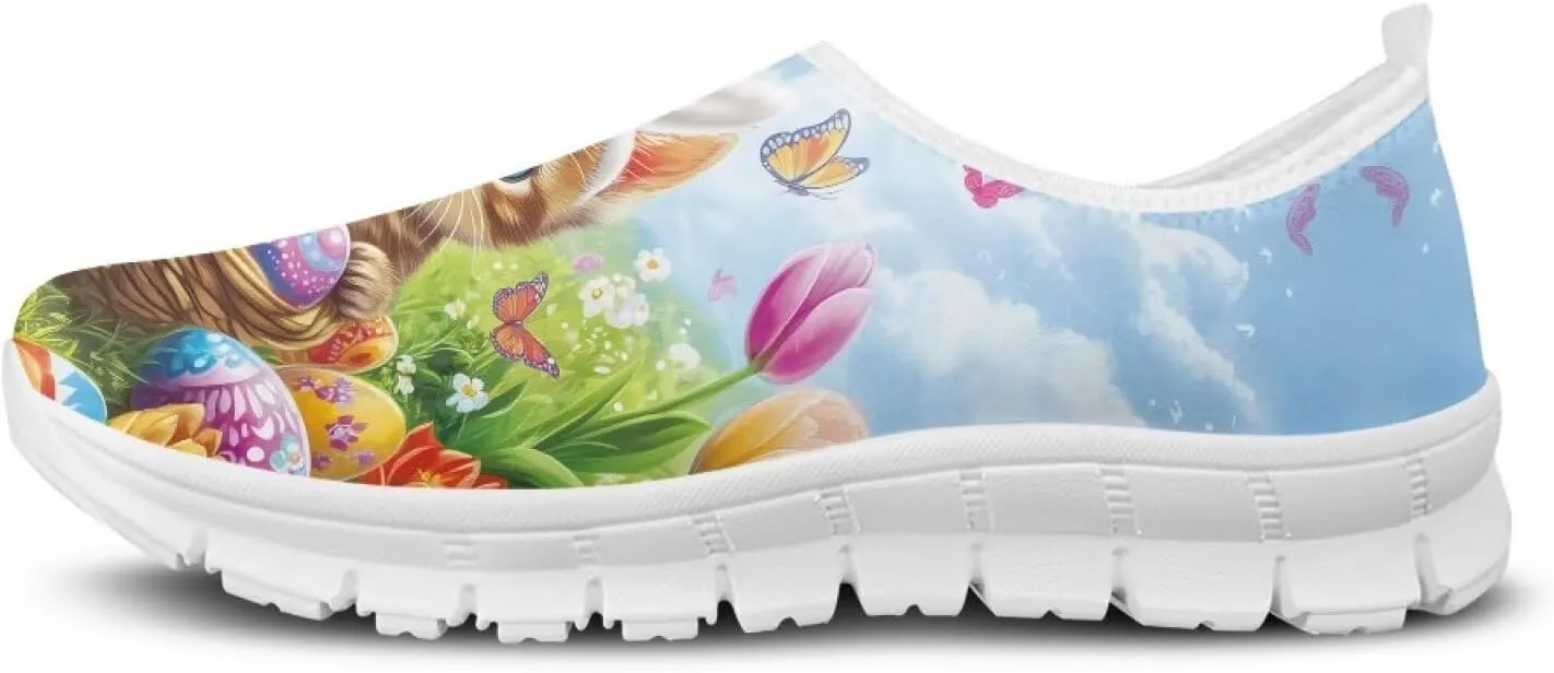 Art Painted Travel Shoes for Women Slip On Flat Casual Mesh Loafers Lightweight Comfort Fashion Sneaker for Ladies Festival Series US Size 5.5-11.5