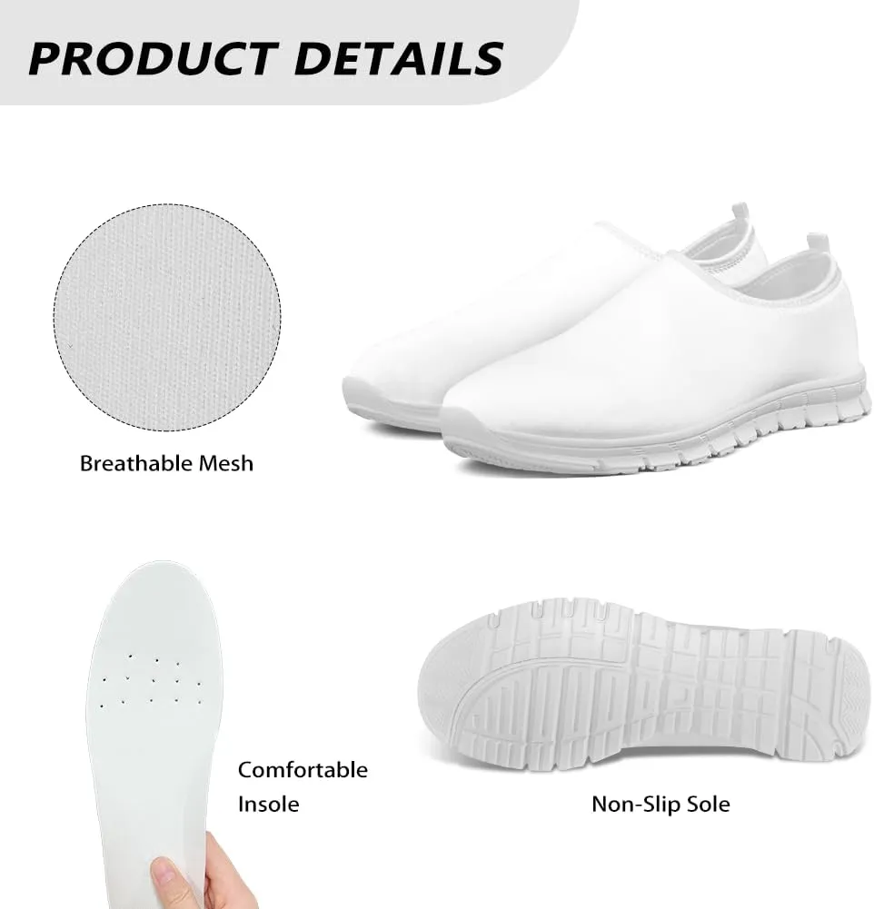 Art Painted Travel Shoes for Women Slip On Flat Casual Mesh Loafers Lightweight Comfort Fashion Sneaker for Ladies Festival Series US Size 5.5-11.5