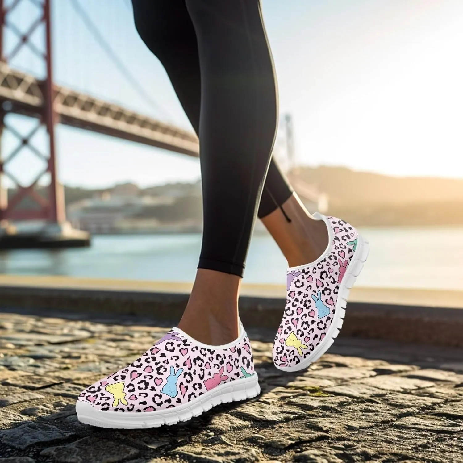 Art Painted Travel Shoes for Women Slip On Flat Casual Mesh Loafers Lightweight Comfort Fashion Sneaker for Ladies Festival Series US Size 5.5-11.5