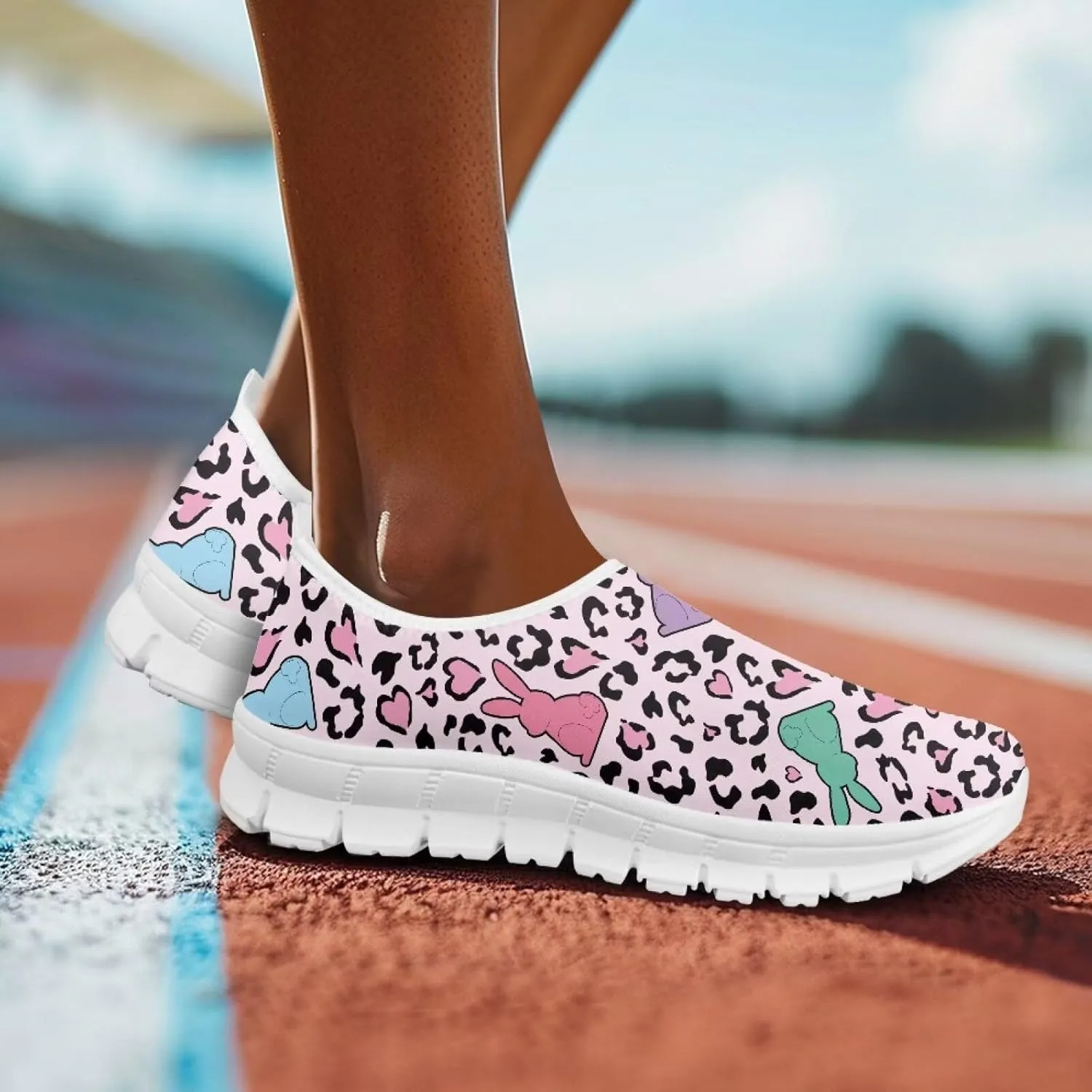 Art Painted Travel Shoes for Women Slip On Flat Casual Mesh Loafers Lightweight Comfort Fashion Sneaker for Ladies Festival Series US Size 5.5-11.5