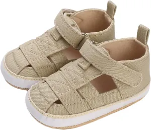 Baby Canvas Sandals Infant Squeaky Shoes Newborn Non-Slip Rubber Sole Sandals For Baby Boys First Walkers Shoes