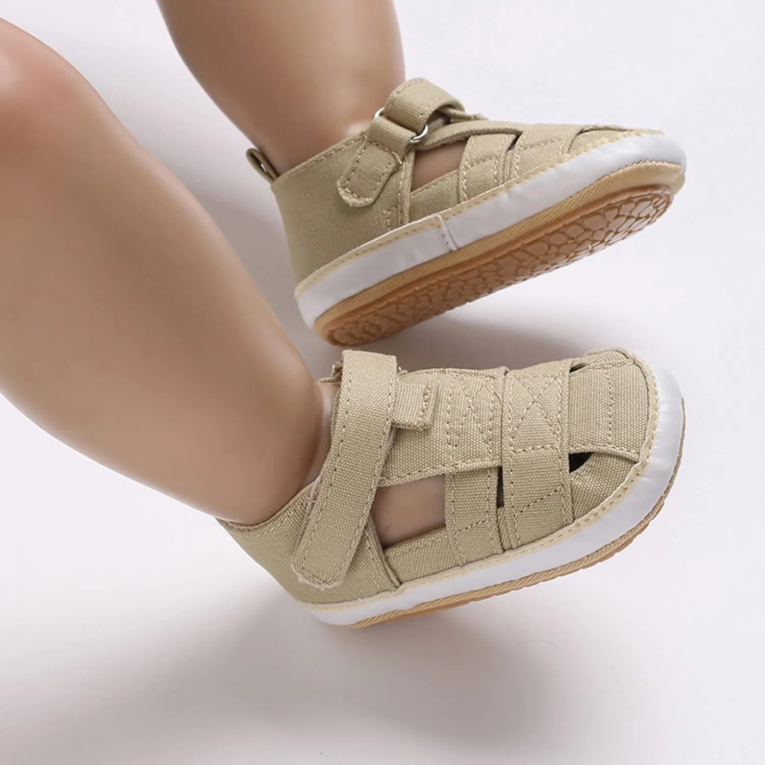 Baby Canvas Sandals Infant Squeaky Shoes Newborn Non-Slip Rubber Sole Sandals For Baby Boys First Walkers Shoes