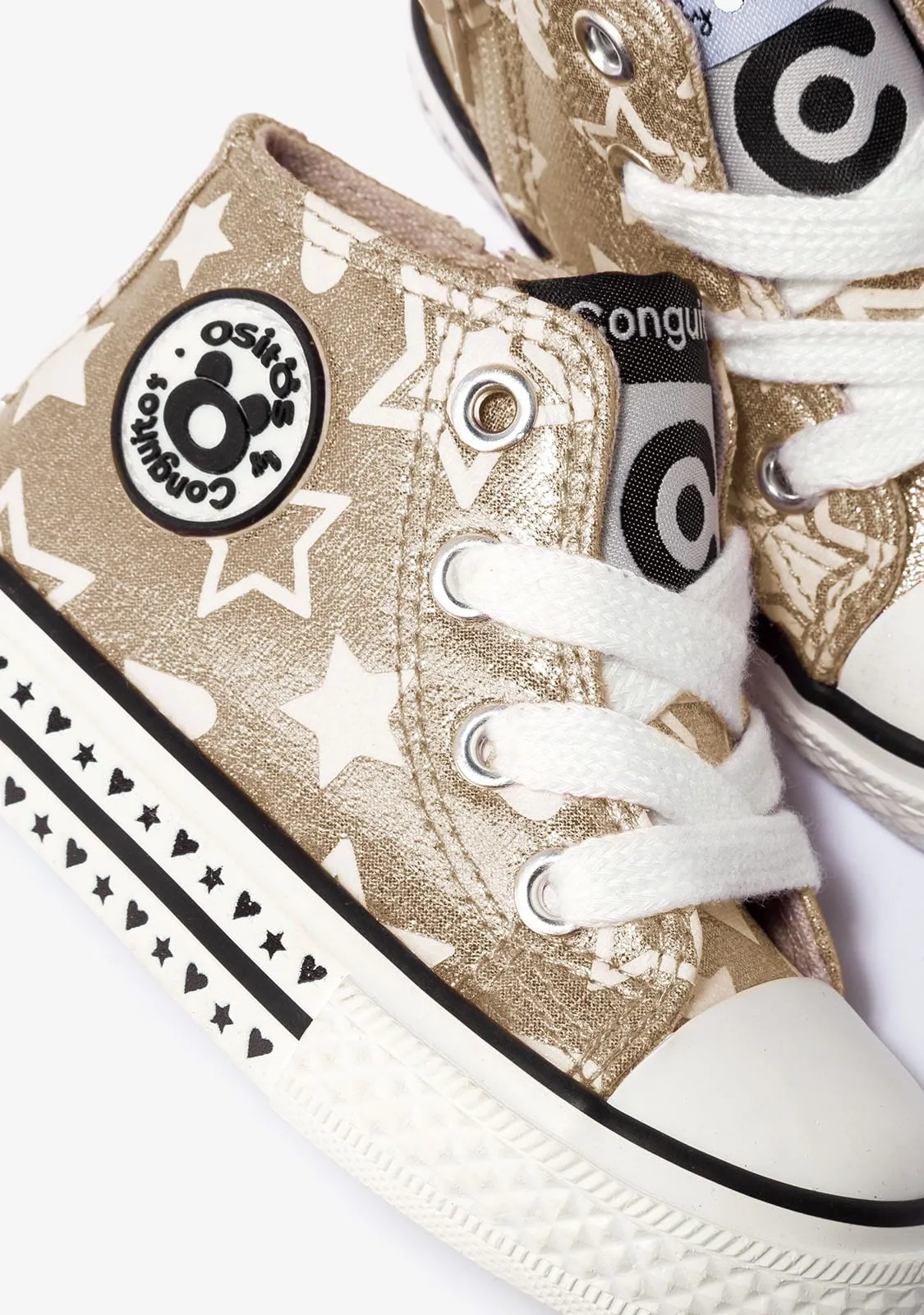 Baby's Light Gold Glows in the Dark Hi-Top Sneakers