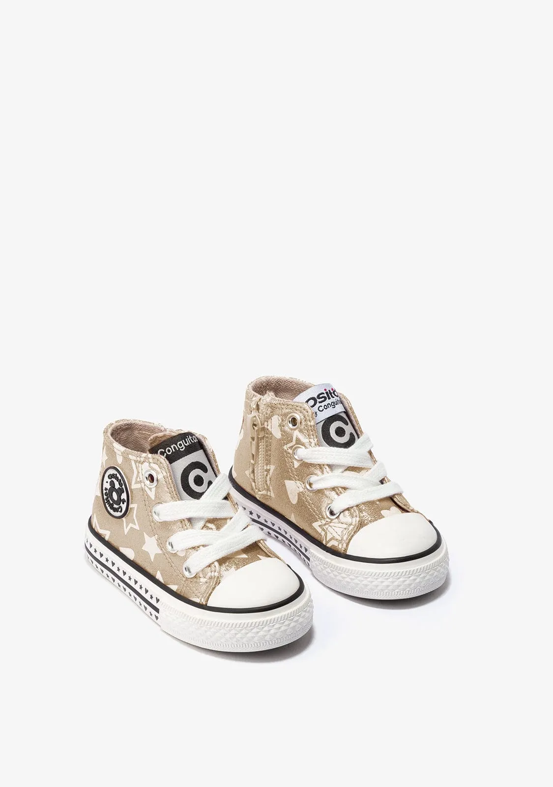Baby's Light Gold Glows in the Dark Hi-Top Sneakers