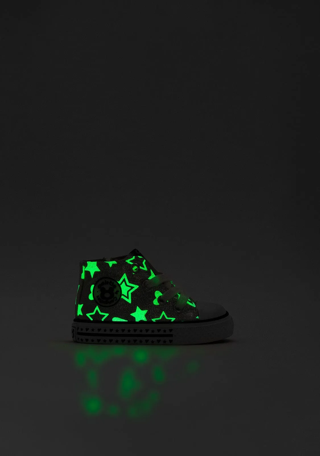 Baby's Silver Glows in the Dark High-Top Sneakers