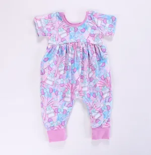 Back pack alley cat romper