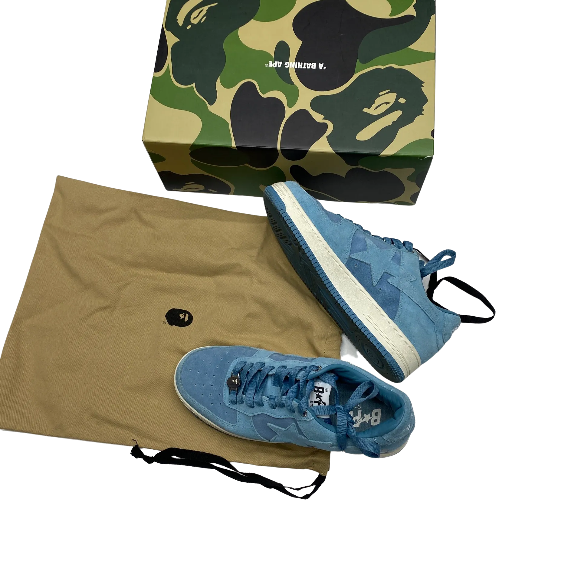 BAPE Baby Blue Bapesta Trainers UK 9