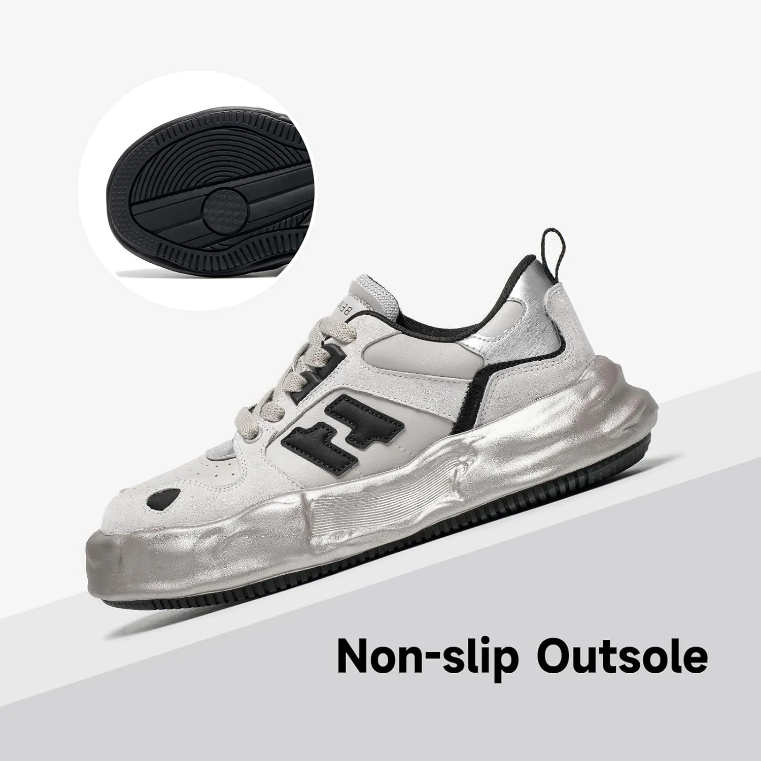 BEAU TODAY Chunky Sneakers for Women, Womens Fashion Sneakers, Breathable Comfort Casual Tennis Shoes, Lightweight Lace-up Sneakers for Travel Gym Work