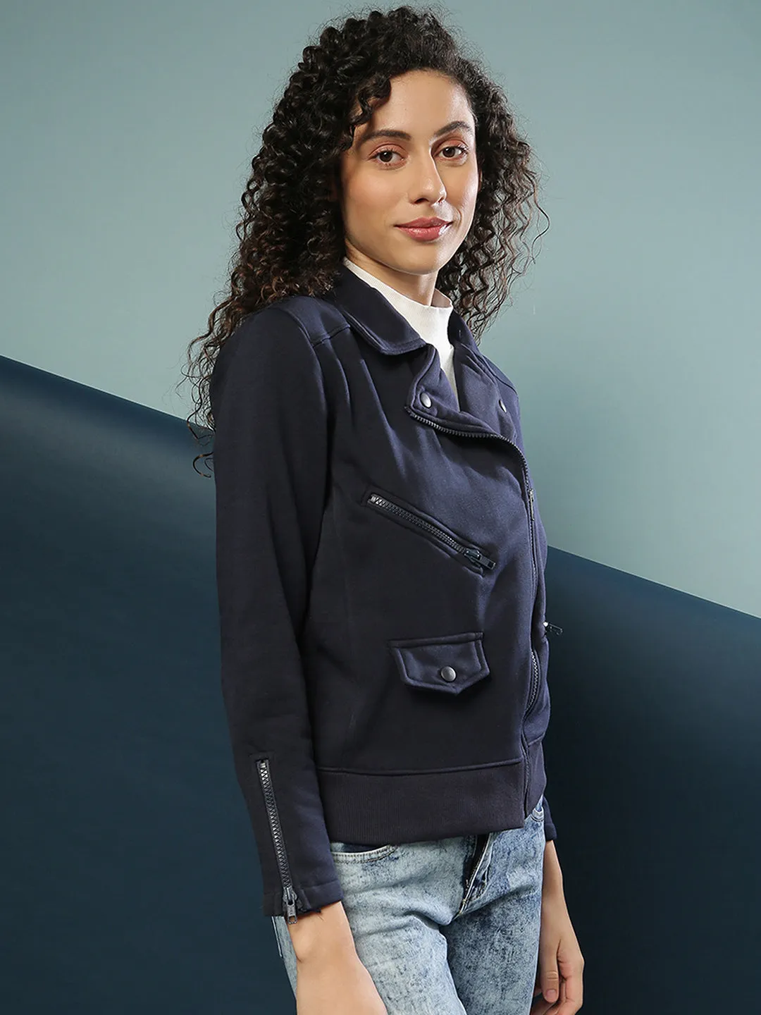 Biker Jacket With Flap Pocket