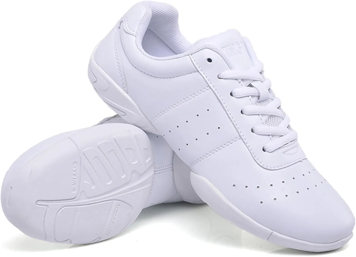 Boys Girls Cheer Shoes Cheerleading School Competition Lace Up Aerobics Gymnastics Wlaking Lightweight Sneakers