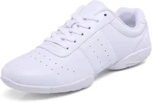 Boys Girls Cheer Shoes Cheerleading School Competition Lace Up Aerobics Gymnastics Wlaking Lightweight Sneakers