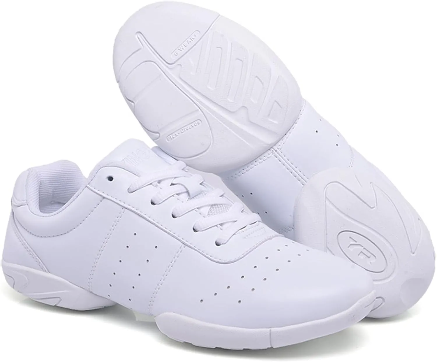 Boys Girls Cheer Shoes Cheerleading School Competition Lace Up Aerobics Gymnastics Wlaking Lightweight Sneakers