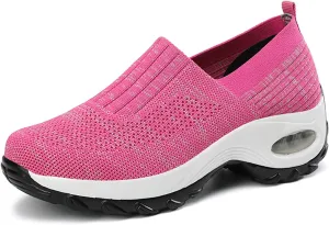 ChicWind Women's Mesh Walking Shoes Sock Sneakers Slip on Platform Air Cushion Dance Shoes