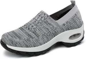 ChicWind Women's Mesh Walking Shoes Sock Sneakers Slip on Platform Air Cushion Dance Shoes