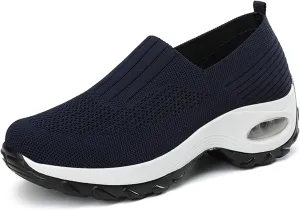ChicWind Women's Mesh Walking Shoes Sock Sneakers Slip on Platform Air Cushion Dance Shoes