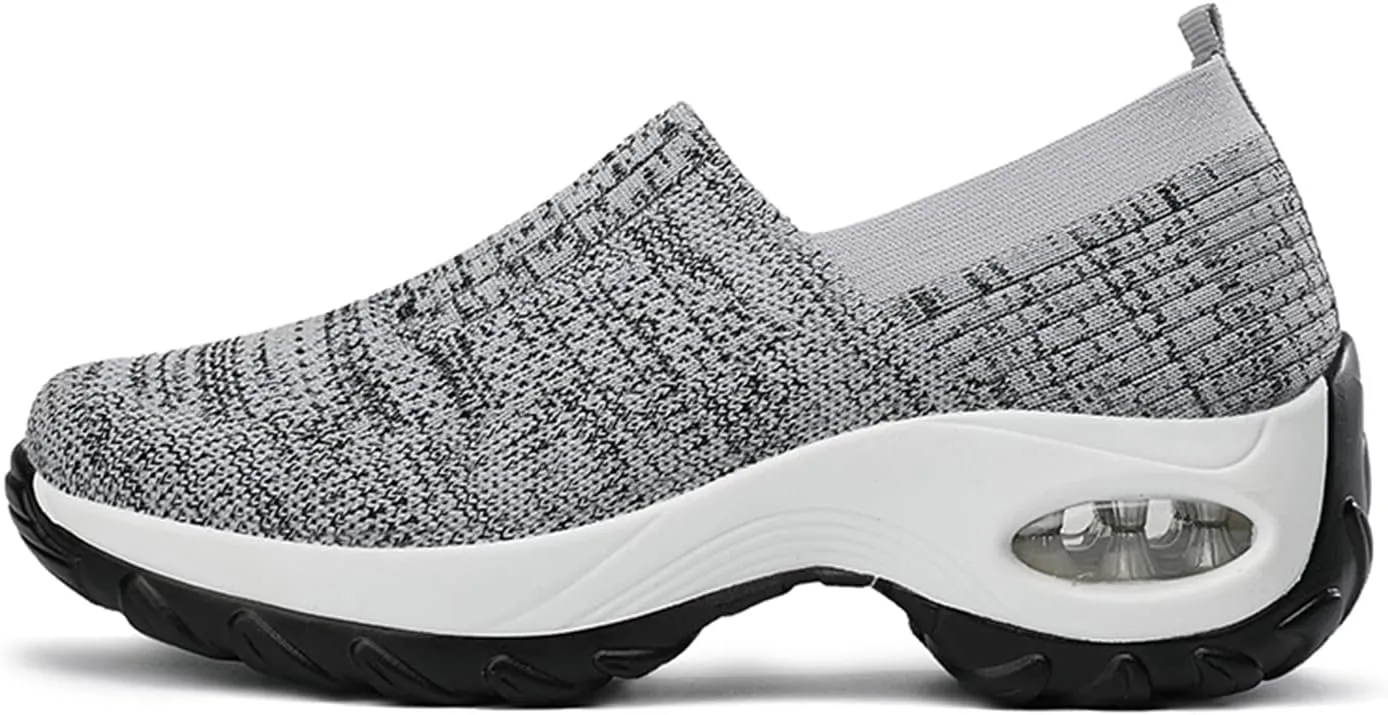 ChicWind Women's Mesh Walking Shoes Sock Sneakers Slip on Platform Air Cushion Dance Shoes