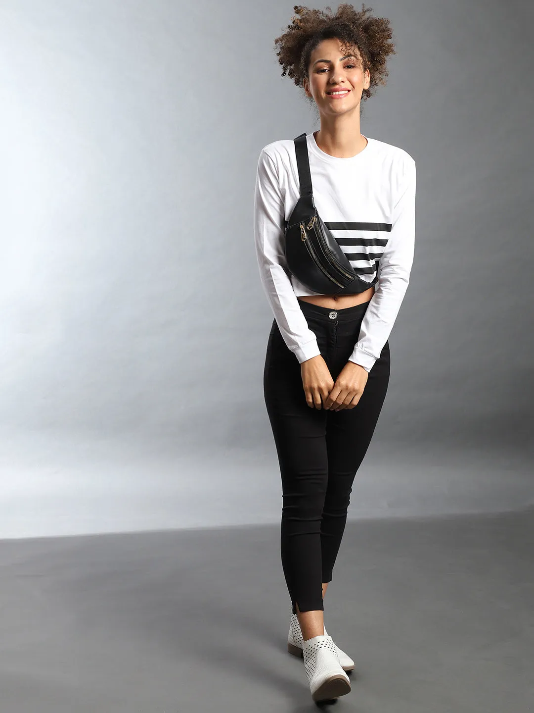Contrast Horizontal Striped Top