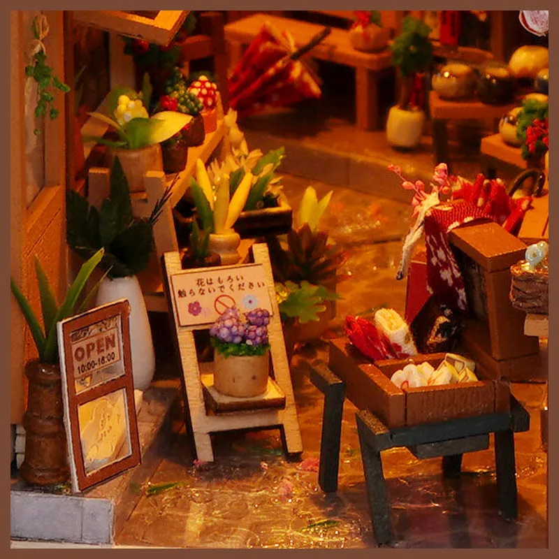 Cottage After Rain Alley Assembled Three-dimensional Book Stand Model Ornaments
