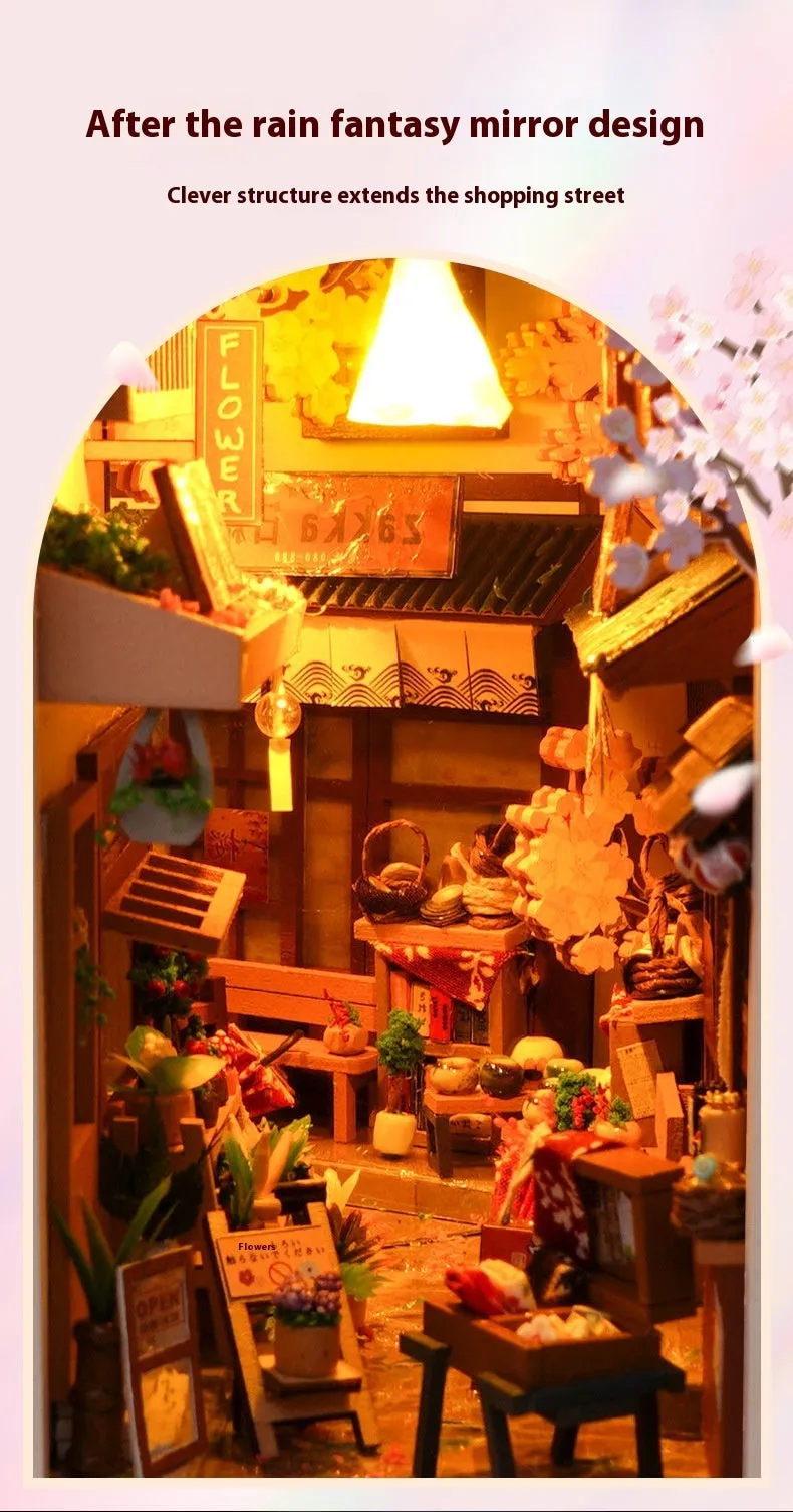 Cottage After Rain Alley Assembled Three-dimensional Book Stand Model Ornaments