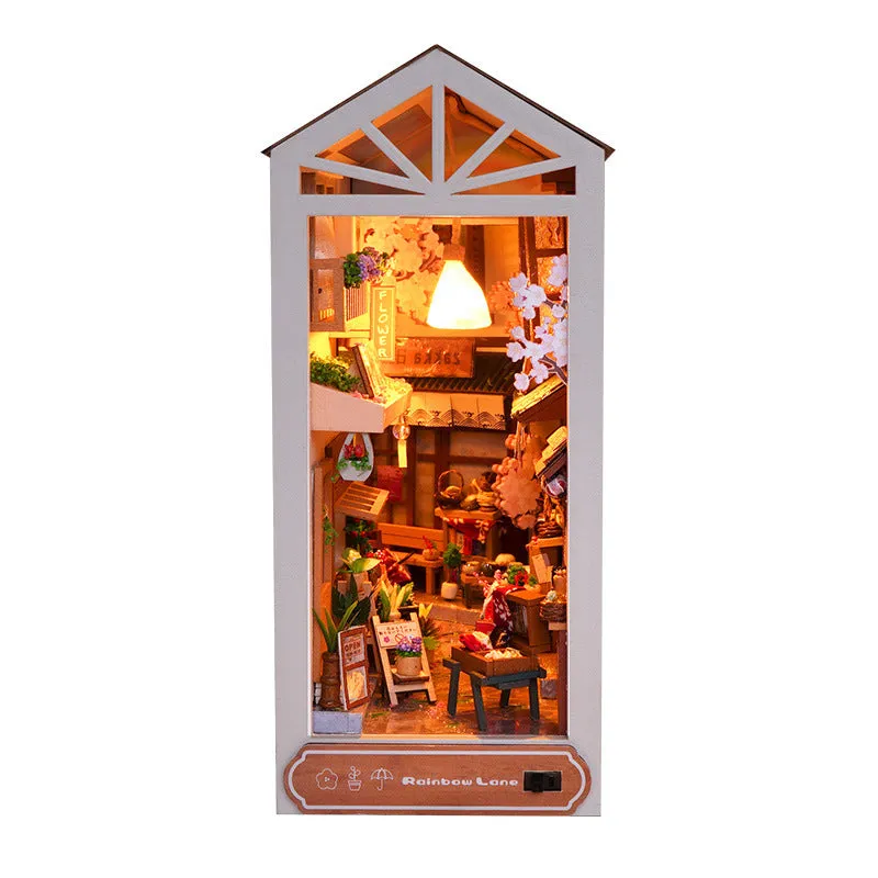 Cottage After Rain Alley Assembled Three-dimensional Book Stand Model Ornaments
