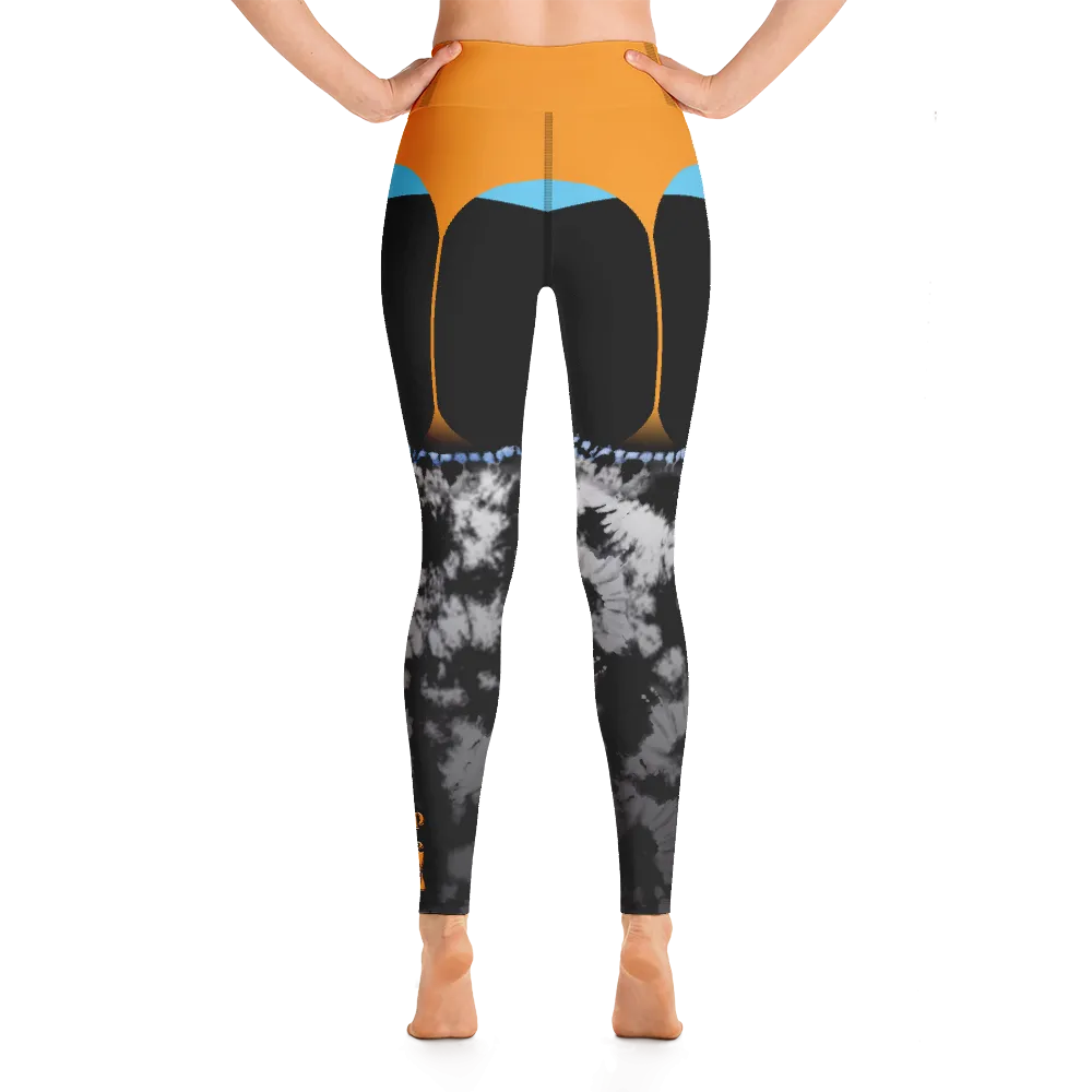 CRXWN | Drip or Dye 4 Retro Black Cat HER Collection Acid Wash Tye Dye Yoga Leggings