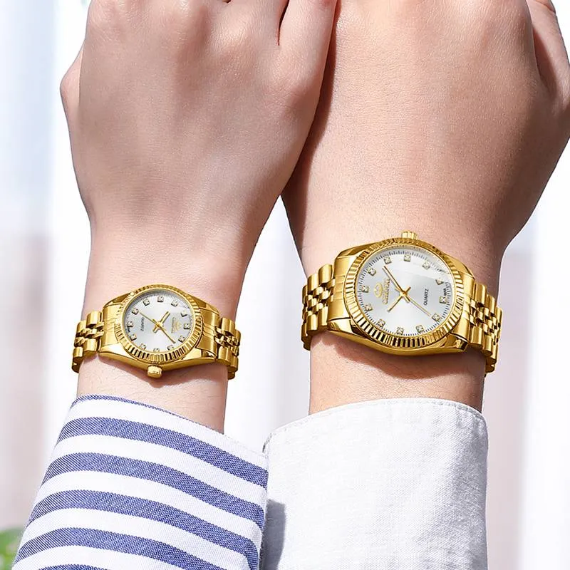Dawn Men's Ladies Watch Waterproof Business Watch Watch Explosive Watch Women's Men's Gold Couple Watch