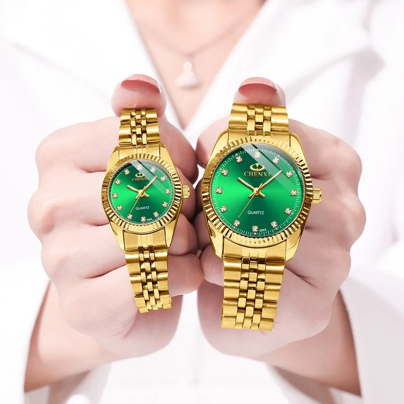 Dawn Men's Ladies Watch Waterproof Business Watch Watch Explosive Watch Women's Men's Gold Couple Watch