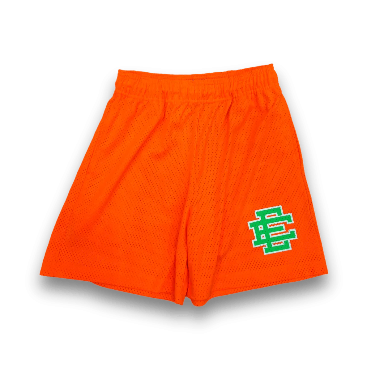 Eric Emanuel EE Shorts - Neon Orange Green Letters