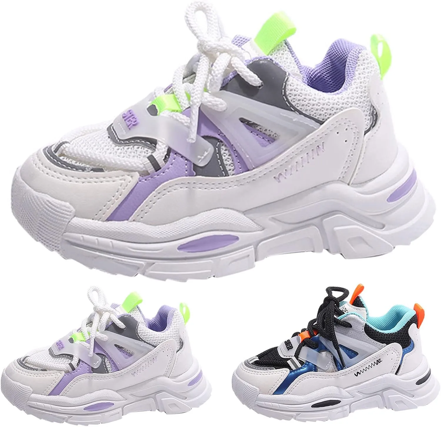 Fashion Spring and Summer Children Sports Shoes Boys and Girls Round Toe Thick Soles Lightweight Mesh Size 3 Girls Shoes