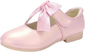Girls Ballet Shoes Flower Girls Mary Jane Flat with Bow Toddler Gilrs Dress Shoes Party Wedding Toddler Shoes Girl