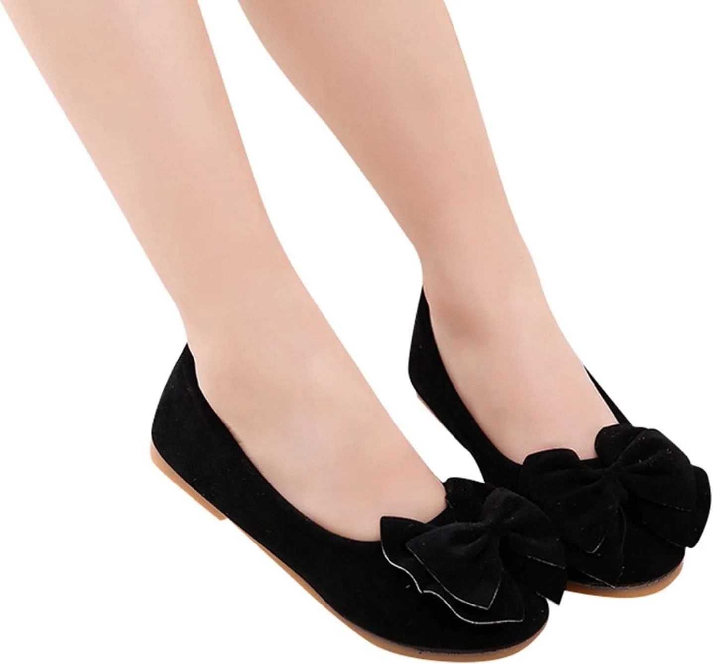 Girls Bowknot Mary Jane Ballerina Flat Shoes Toddler/Little Kid Princess Dress Shoes Kids Slip On Soft Shoes