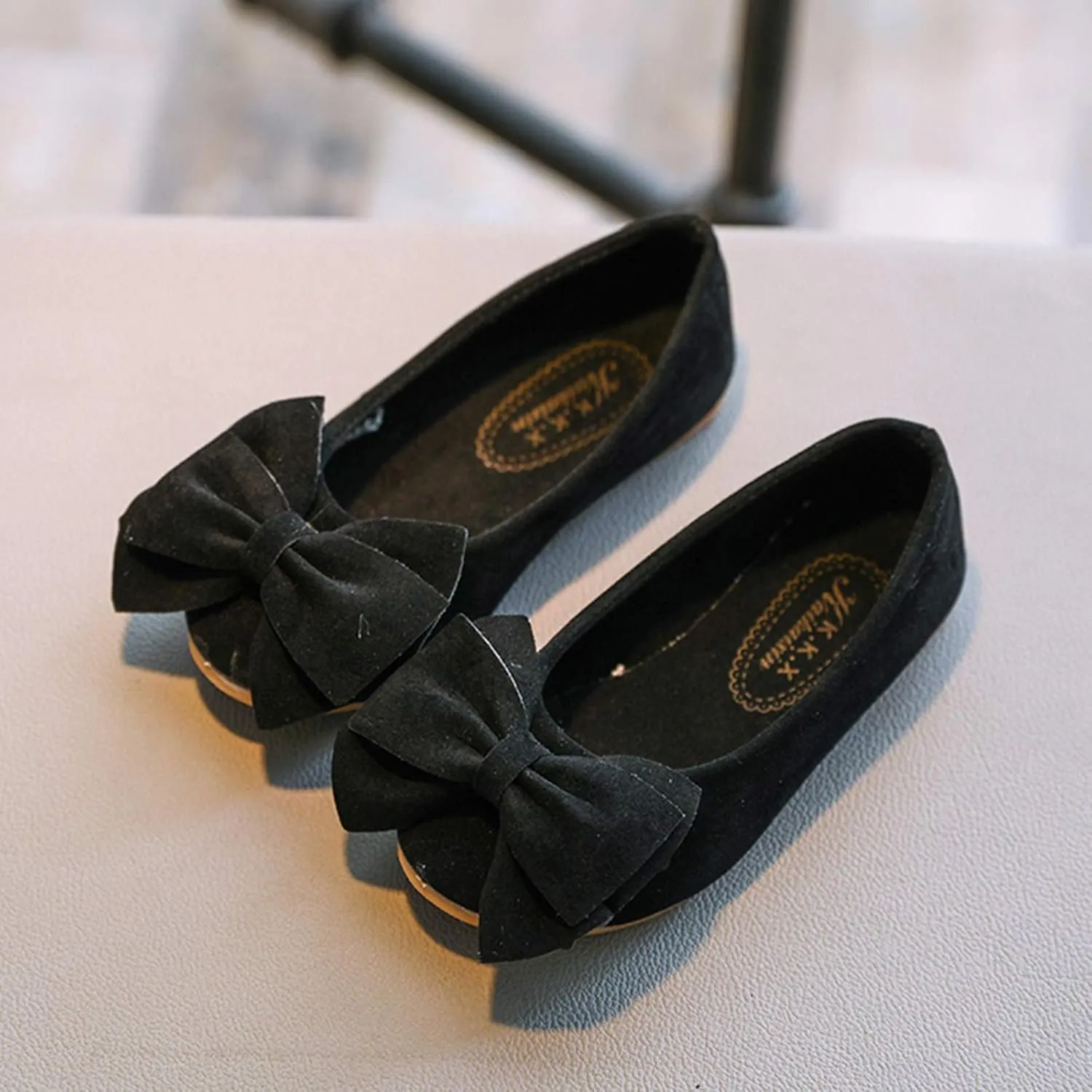 Girls Bowknot Mary Jane Ballerina Flat Shoes Toddler/Little Kid Princess Dress Shoes Kids Slip On Soft Shoes