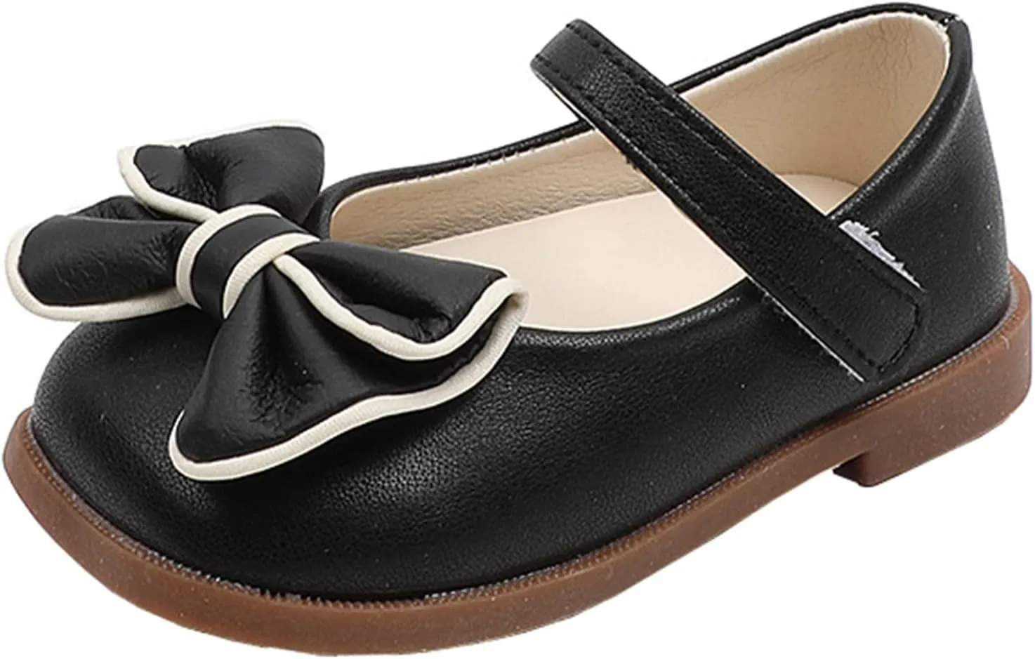 Girls Dress Shoes with Bow Toddler Flower Girls Shoes Mary Jane Flats for Party School Wedding Toddler Princess Shoes
