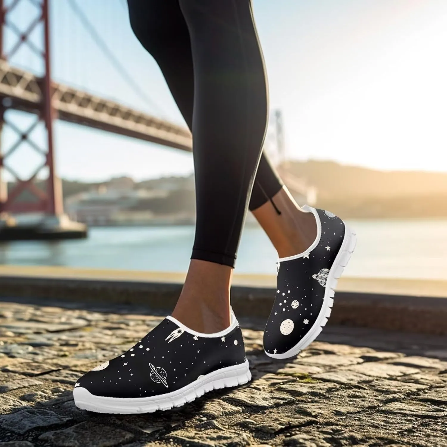 GOSTONG Womens Casual Sneakers Non Slip Soft Training Shoes Breathable Mesh Fall Indoor Outdoor Running Shoes White US 5-14