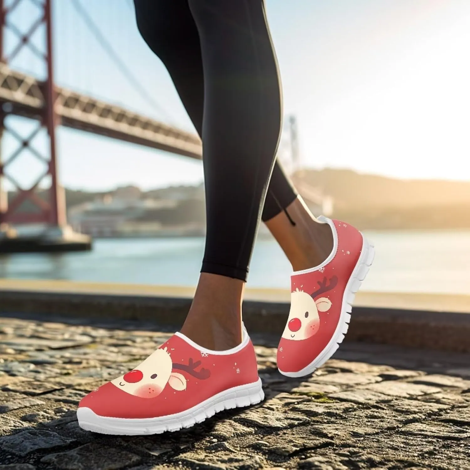 GOSTONG Womens Casual Sneakers Non Slip Soft Training Shoes Breathable Mesh Fall Indoor Outdoor Running Shoes White US 5-14