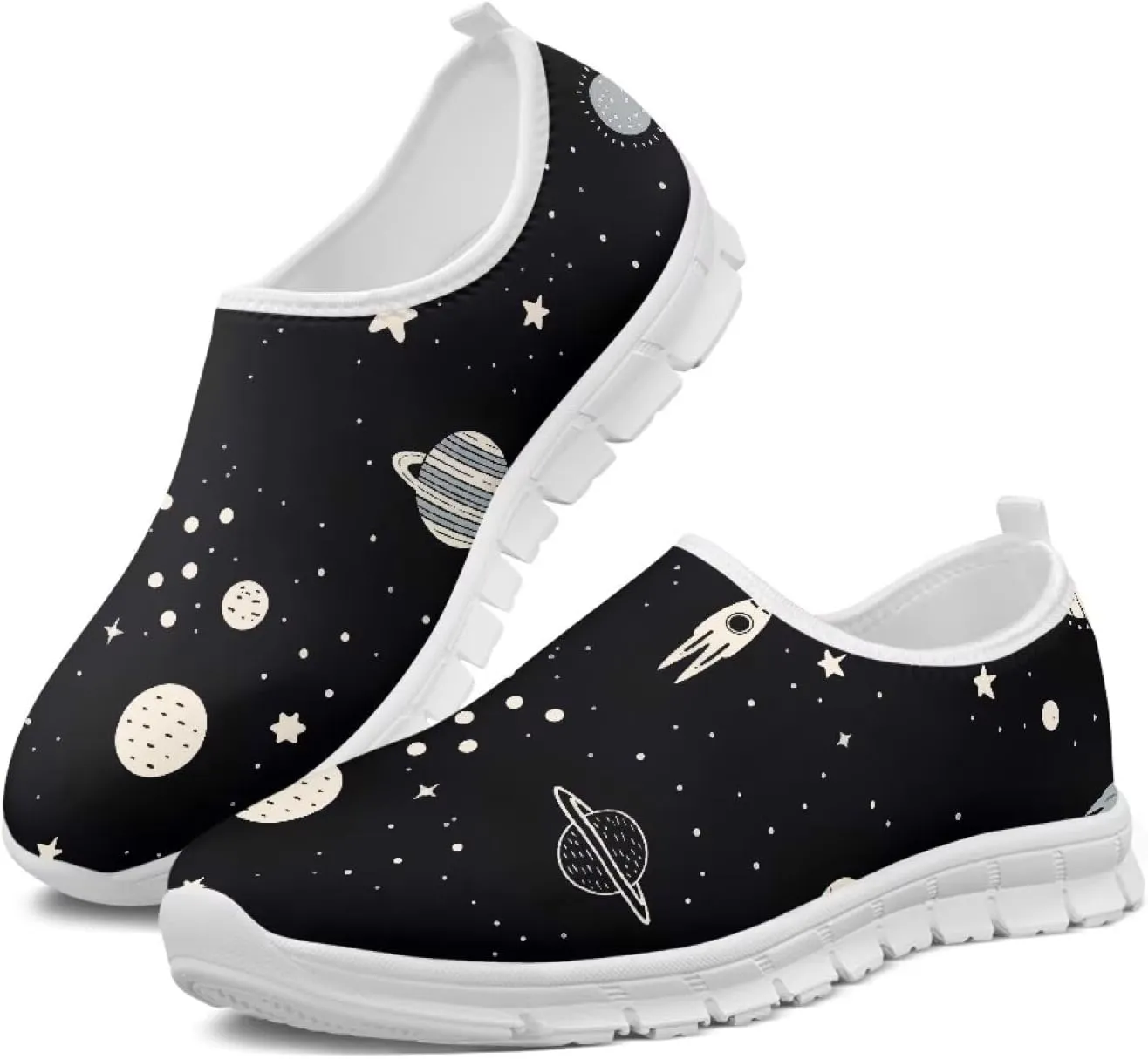 GOSTONG Womens Casual Sneakers Non Slip Soft Training Shoes Breathable Mesh Fall Indoor Outdoor Running Shoes White US 5-14