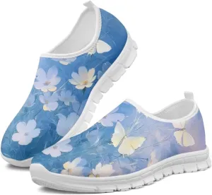 GOSTONG Womens Casual Sneakers Non Slip Soft Training Shoes Breathable Mesh Fall Indoor Outdoor Running Shoes White US 5-14