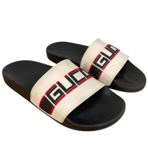 Gucci Ecru Logo Sliders