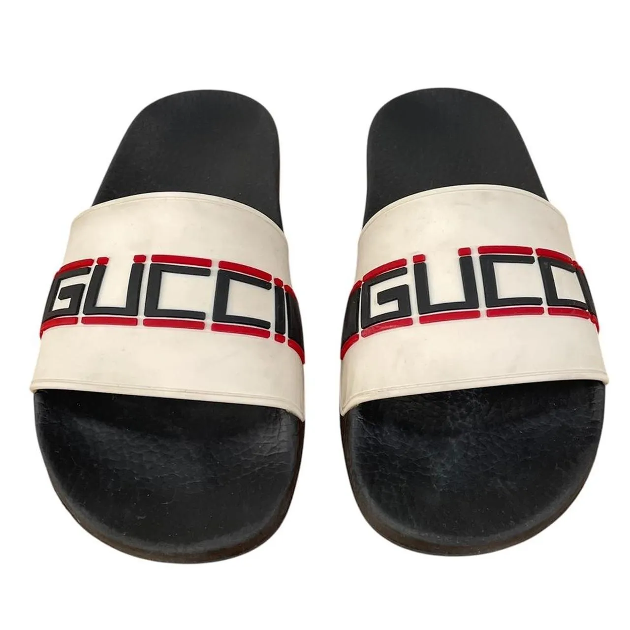 Gucci Ecru Logo Sliders