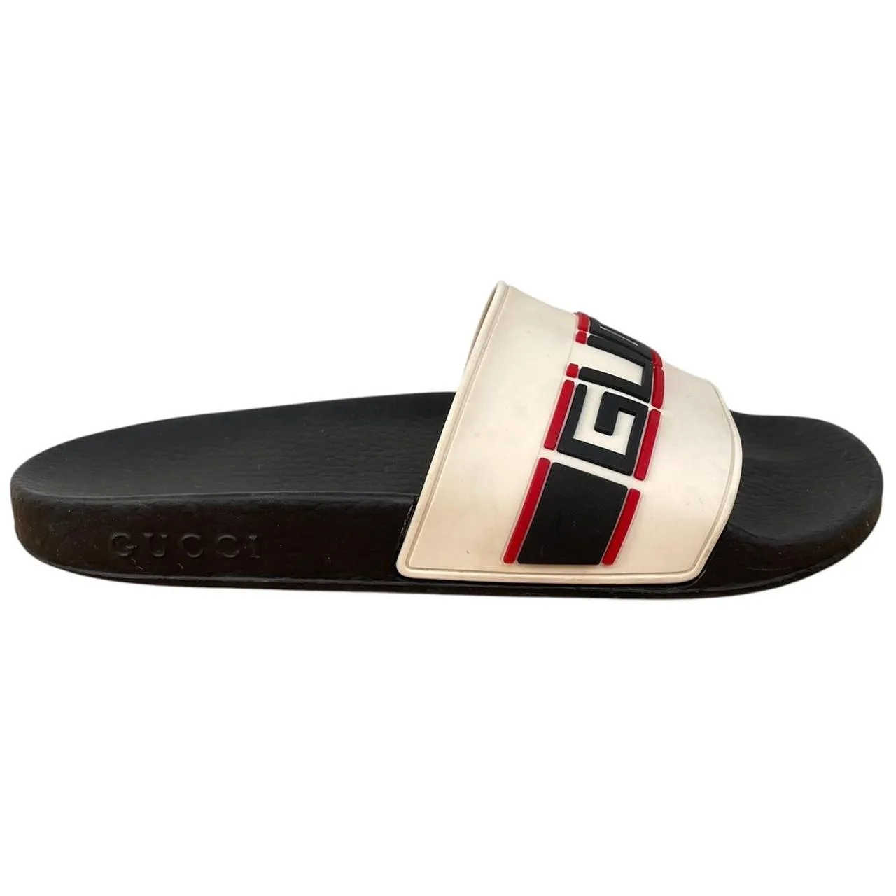 Gucci Ecru Logo Sliders