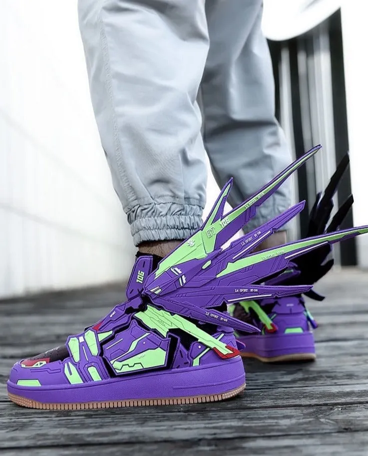 Gundam Casual Side Wings Lace Up Cool Colors Luxury Sneakers