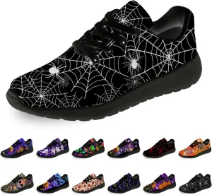 Halloween Shoes for Women Men Running Shoes Walking Tennis Sneakers Pumpkin Ghost Bat Shoes Gifts for Boy Girl