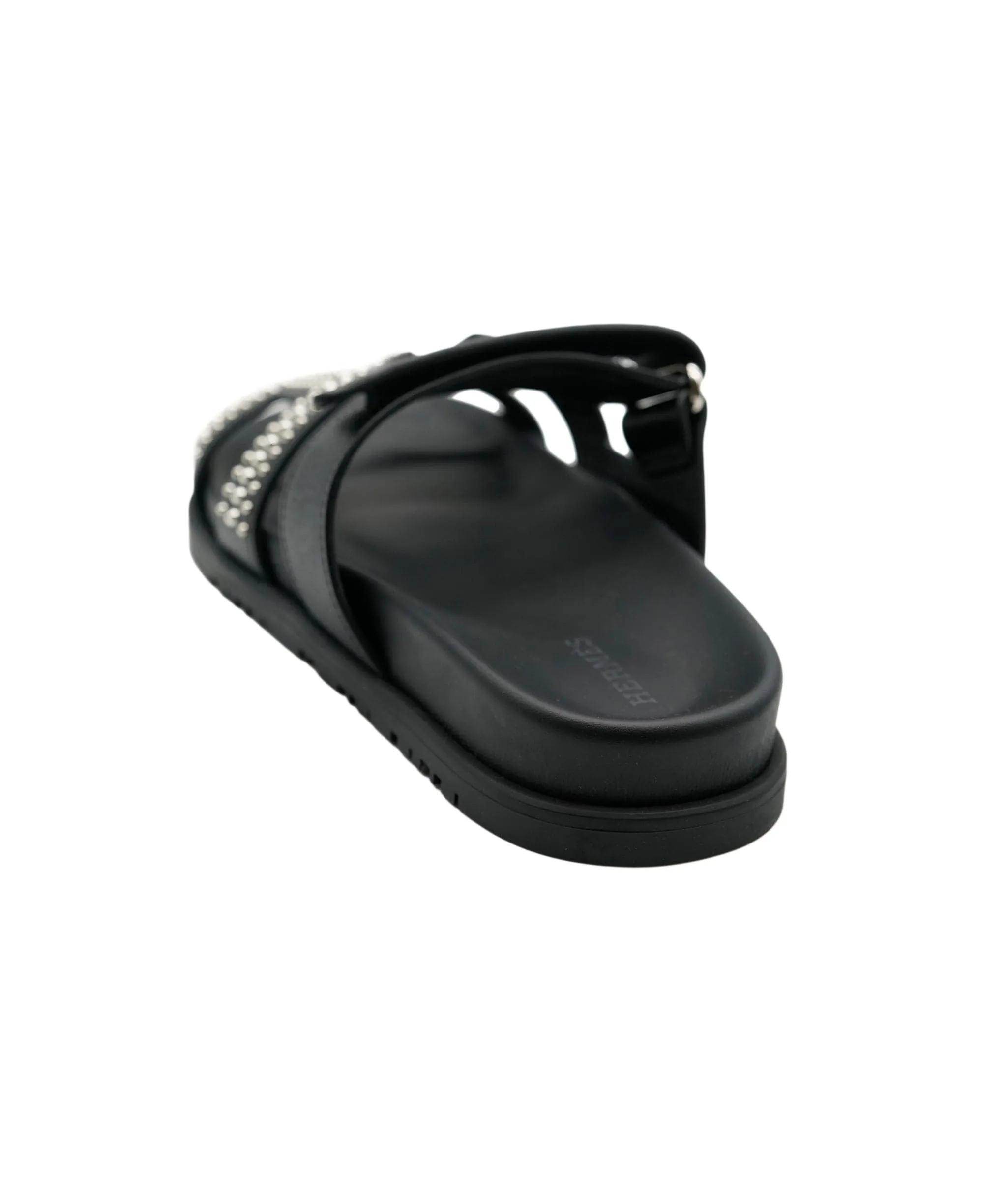 Hermes black sole Chypre with beads size 36.5 ASL4799