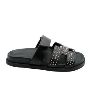 Hermes black sole Chypre with beads size 36.5 ASL4799